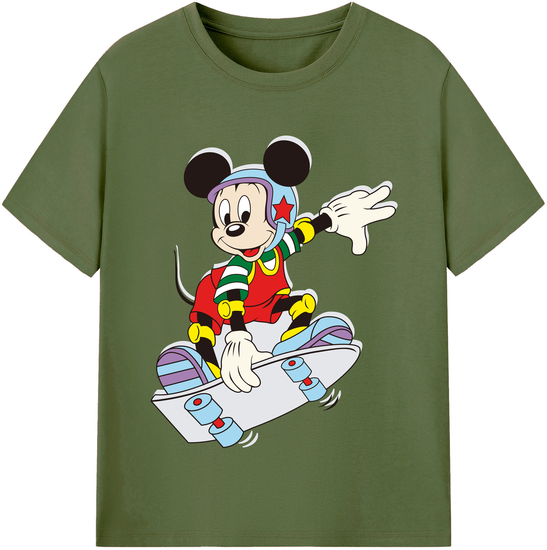 （画像用） ミッキーマウス Mickey Mouse 綿100％半袖Tシャツ（フロントプリント）